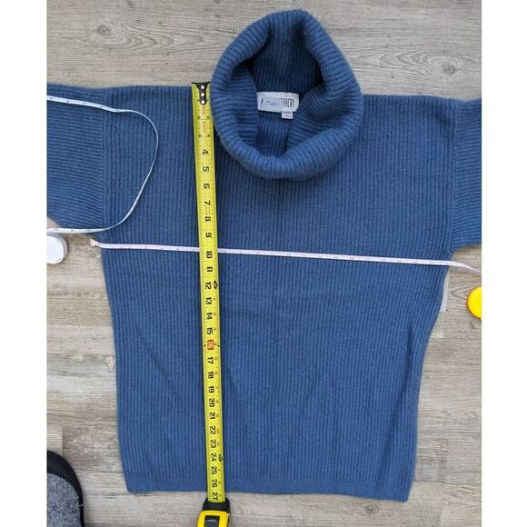 Vintage 70% wool 20% angora  blue cowl neck sweater - Picture 3 of 7